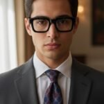 Shadely EliteVision™ Noir Executive Optical Frames – Premium Black Square Prescription Glasses with Metallic Detail