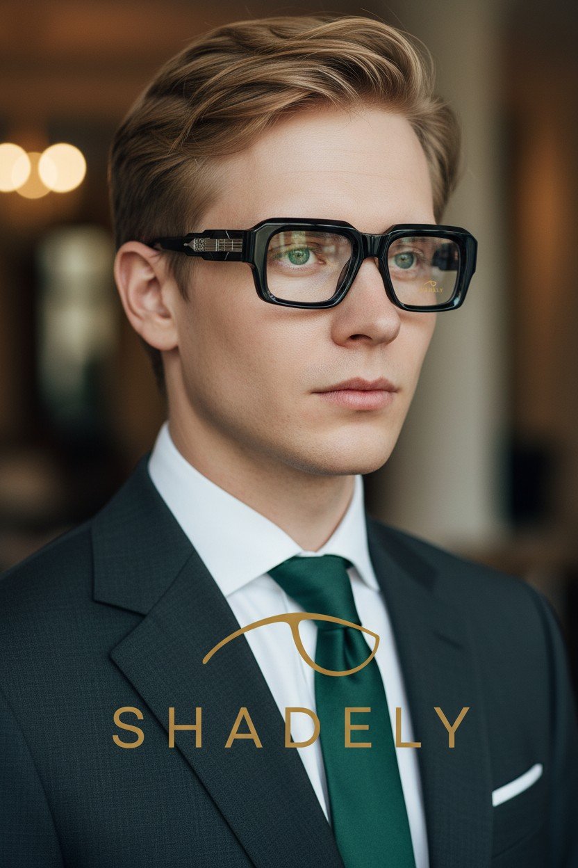 005 (1) Shadely ClassicLine™ Urban Rectangle Optical Frames – Premium Black Prescription Glasses for Everyday Style - الصورة 1