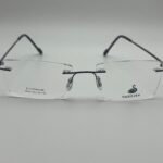 VASILISA™ 6825 Full Vue Optical Frames – Unisex Lightweight Stainless Steel Black Silver Gun Prescription Glasses with Premium Designer Style
